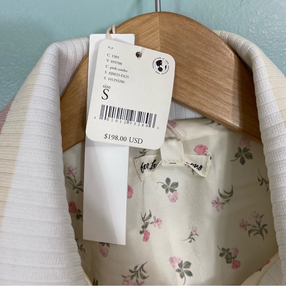 For Love & Lemons Saide Pink Jacket Floral Quilted‎ FLAWED FLAWED Small - Picture 2 of 9